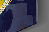Close-up detail of the pop-vector queen and tongue logo behind glass
