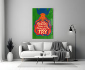 Brave Try glass print bringing calm energy to a teen's bedroom