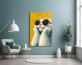 Cool Cat artwork styled in a café or bookshop interior