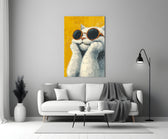 Feline illustration glass print bringing wit to a teen's bedroom