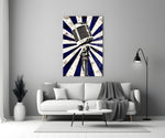 Broadcast microphone glass print bringing retro edge to a teen's bedroom