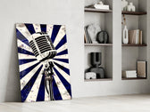 Vocal Icon blue artwork in a contemporary music studio