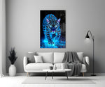 Predator glass print bringing dark-fantasy edge to a luxe lounge