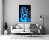 Predator glass print bringing dark-fantasy edge to a luxe lounge