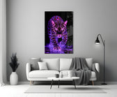 Predator glass print bringing dark-fantasy edge to a luxe lounge