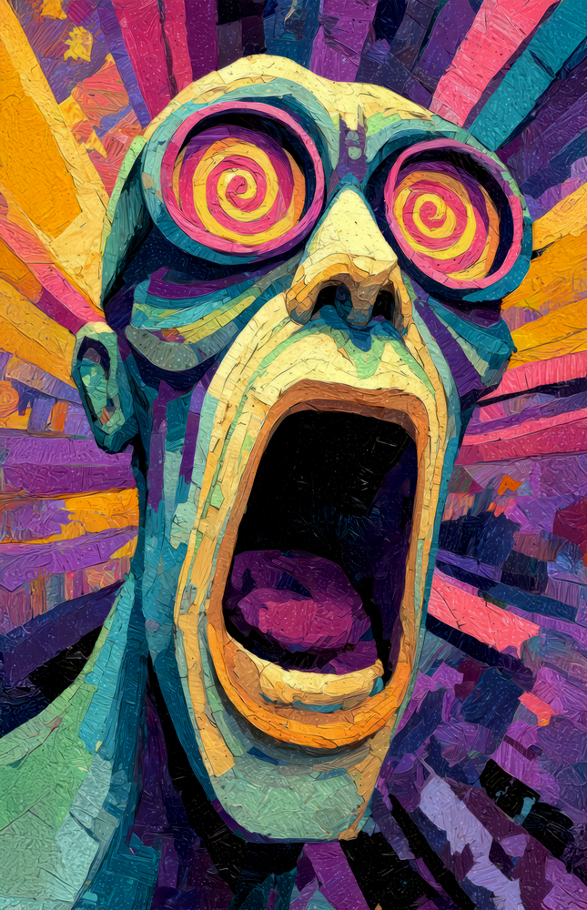 Scream of the Mind Glass Wall Art