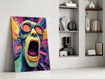 Expressionist artwork in a contemporary cinema room