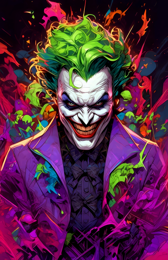 Joker's Chaos Glass Wall Art