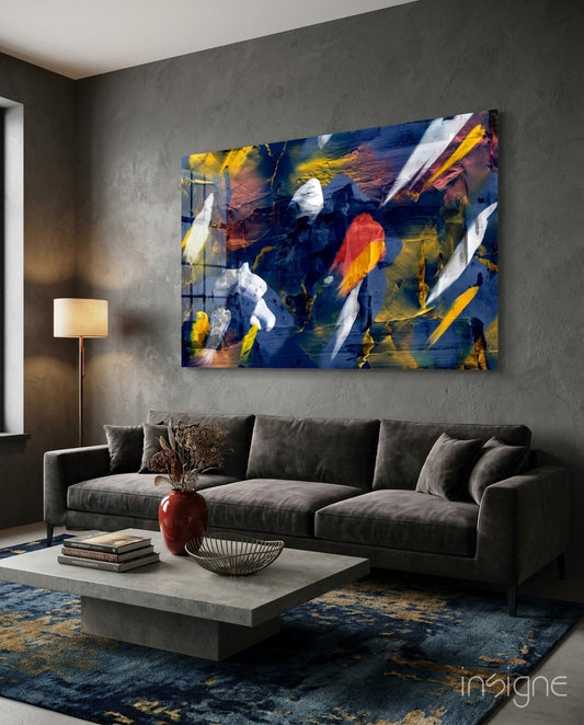 Ethereal Abstract Glass Wall Art - Lifestyle preview in a designer interior