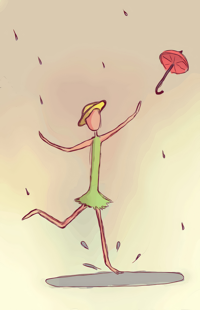 Rainy Day Dancer Glass Wall Art