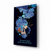 Cosmic Freedom anime falling glass wall art in a modern teen's bedroom