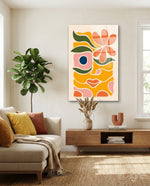 Abstract Floral Glass Wall Art - Lifestyle preview in a designer interior