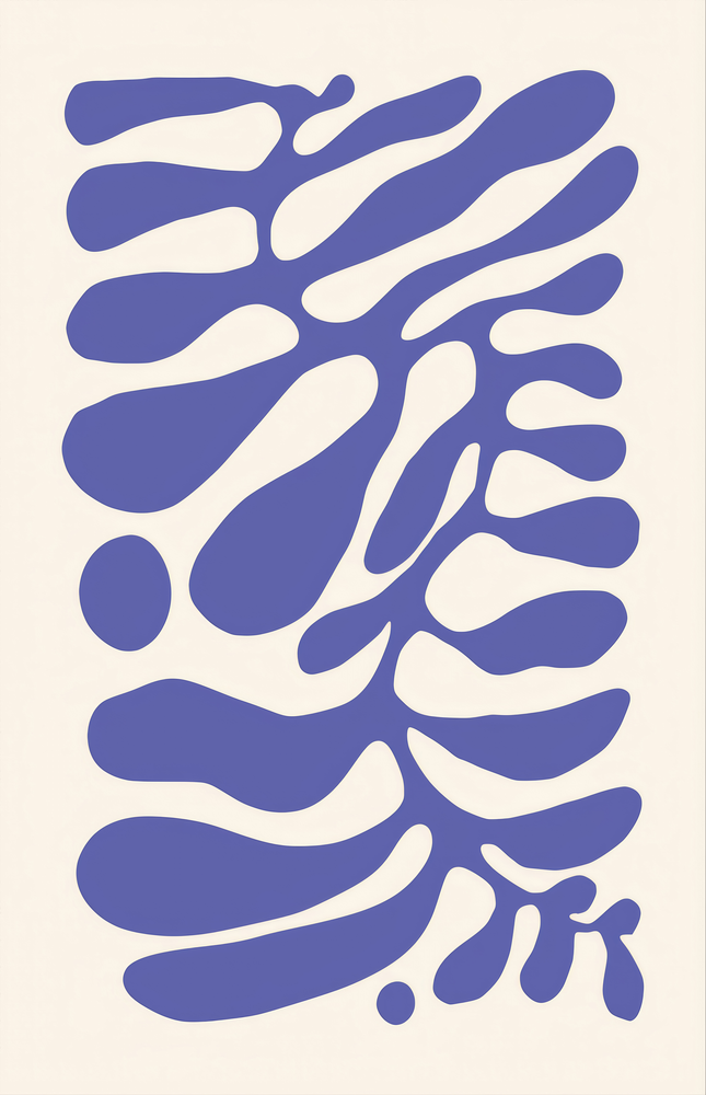 Elegant Navy Blue Abstract Swirls Glass Wall Art