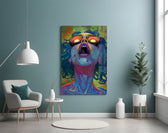 Psychedelic Goggles artwork styled in a tattoo studio interior