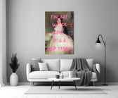 Classical-graffiti glass print bringing wit to a teen's bedroom