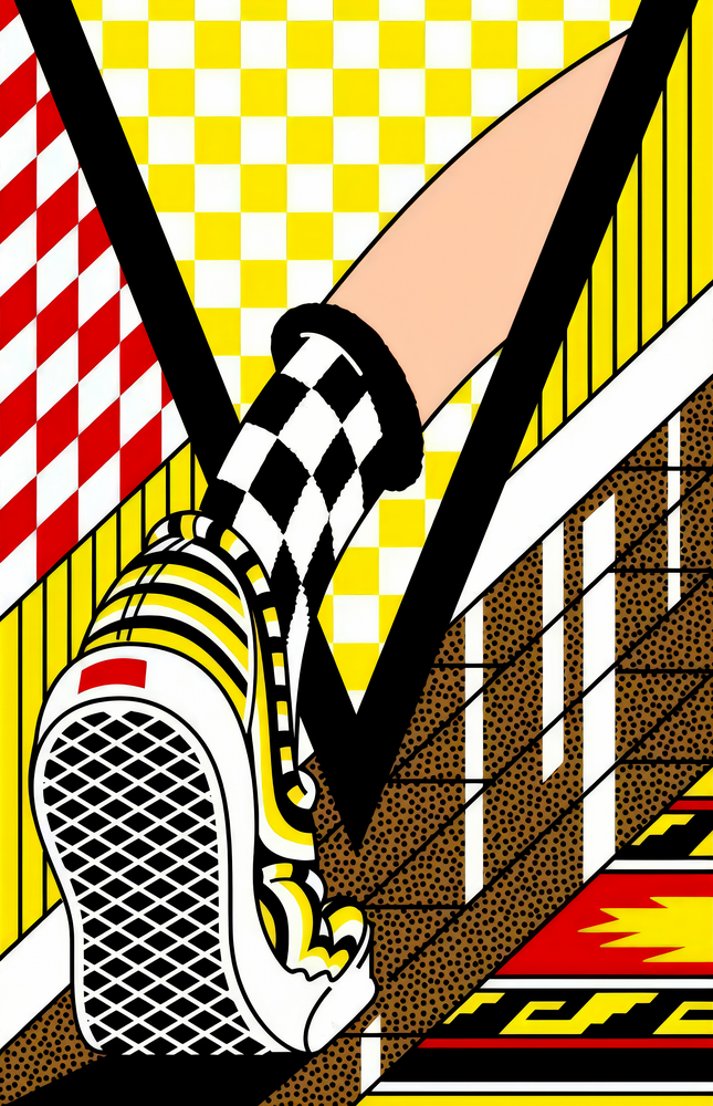 Vans Checkerboard Sneaker Pop Glass Wall Art
