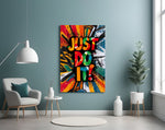 Just Do It artwork styled in a sneaker boutique interior