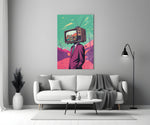 Surreal glass print bringing pop edge to a teen's bedroom