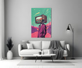 Surreal glass print bringing pop edge to a teen's bedroom