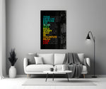 Typography glass print bringing daily intentions to a life-coach practice