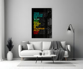 Typography glass print bringing daily intentions to a life-coach practice