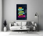 Color-block glass print bringing daily intention to a women's boutique