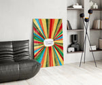 Sunburst panel against a soft sand-painted accent wall