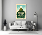 Mountain motivation glass print bringing wisdom to a teen's bedroom