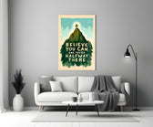 Mountain motivation glass print bringing wisdom to a teen's bedroom