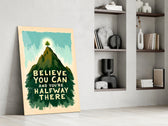 Motivation artwork in an outdoor-enthusiast lounge