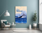 Go With The Flow artwork styled in a wellness practice interior
