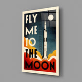 Moon Landing Glass Wall Art