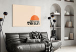 Sunrise minimalism artwork styled above a coffee bar counter
