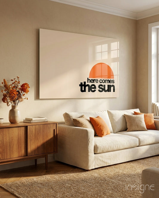 Sunrise Serenity Glass Wall Art - Lifestyle preview in a designer interior