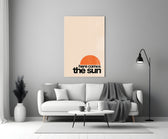 Mid-century glass print bringing calm to a creative office