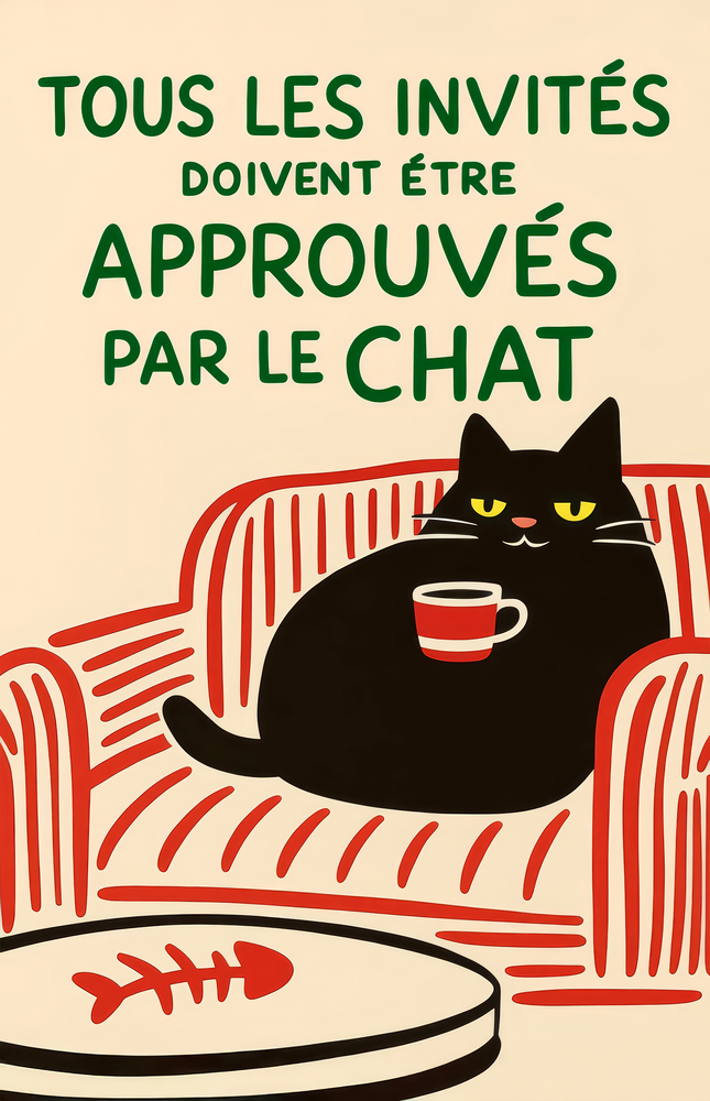 Approved by the Cat Glass Wall Art