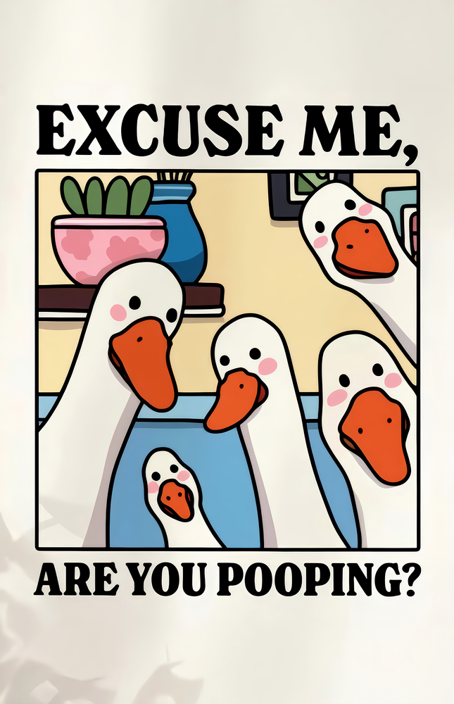 Geese Pooping Humor Glass Wall Art