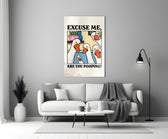 Absurd-humor glass print bringing wit to a teen's bedroom