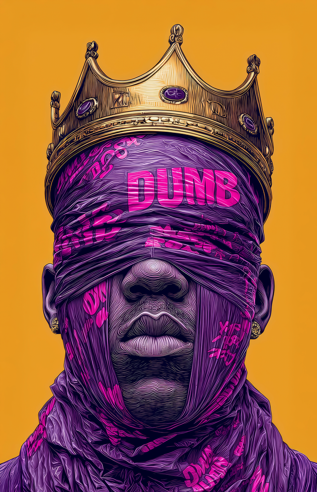 Royal Blindfolded King Glass Wall Art