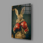 Animal-pugilist panel anchoring a man-cave wall