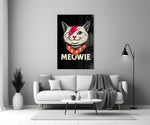 Pop-tribute glass print bringing edge to a tattoo parlor