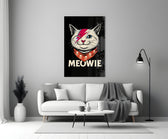 Pop-tribute glass print bringing edge to a tattoo parlor
