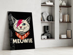 Meowie artwork in a creative office with vintage accents