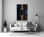 Conceptual glass print bringing motivation to a startup-lounge wall
