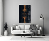 Conceptual glass print bringing motivation to a startup-lounge wall