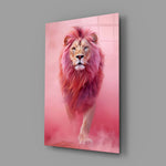 Fashion-fantasy predator panel anchoring a designer's office wall