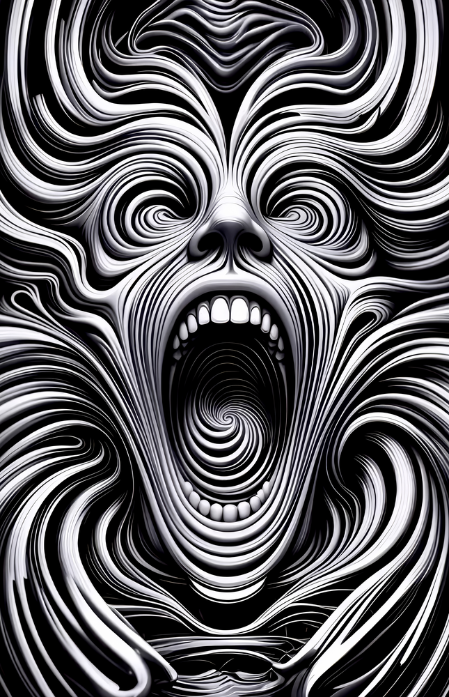 Spiral Scream Glass Wall Art