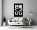 Conceptual glass print bringing manifesto edge to a teen's bedroom