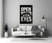 Conceptual glass print bringing manifesto edge to a teen's bedroom