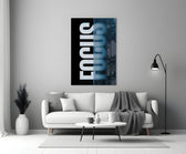 Conceptual glass print bringing design clarity to a study